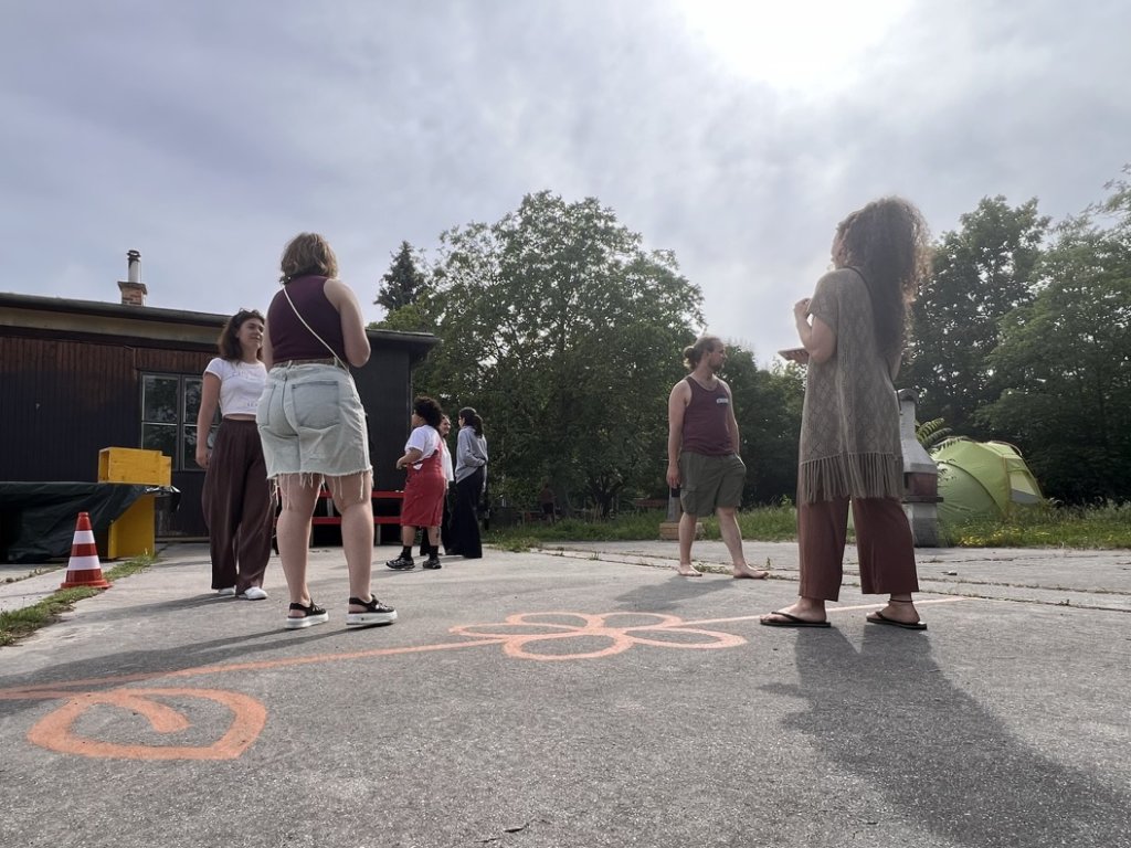 A photo of participants from the Preparation Seminar doing an outdoor activity.